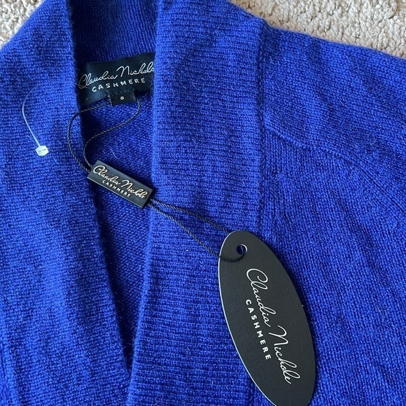 NWT Claudia Nichole Cashmere Open Royal Blue/Purple Cardigan - Picture 3 of 9